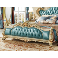 good quality luxury wooden blue leather master furniture bedroom